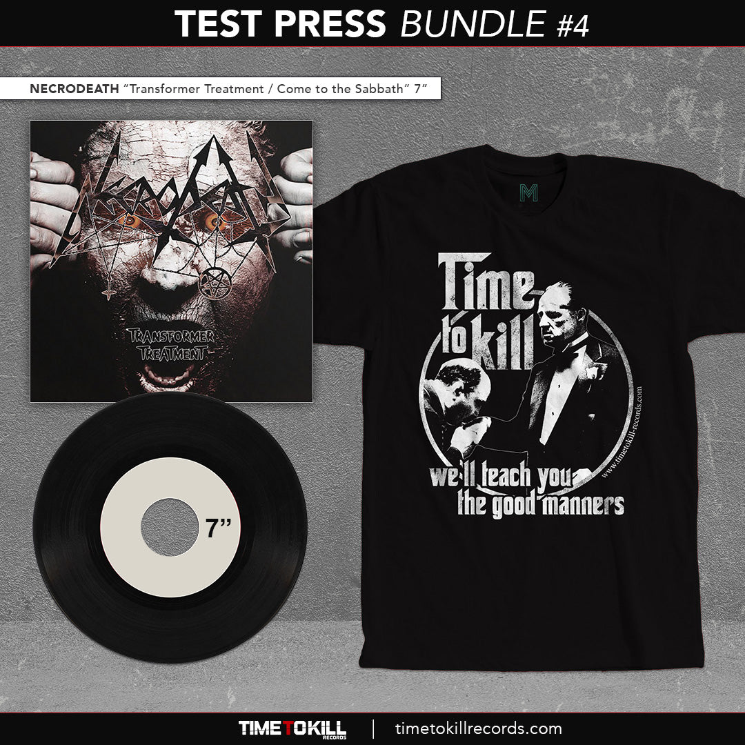 Necrodeath "Transformer Treatment"/ "Come to the Sabbath" LP 7" test press bundle
