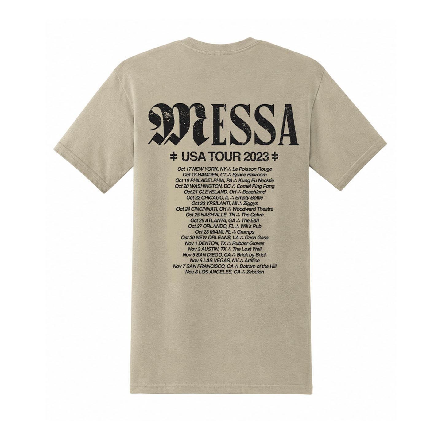 Messa - Tan Impatient Tour Shirt Black Ink