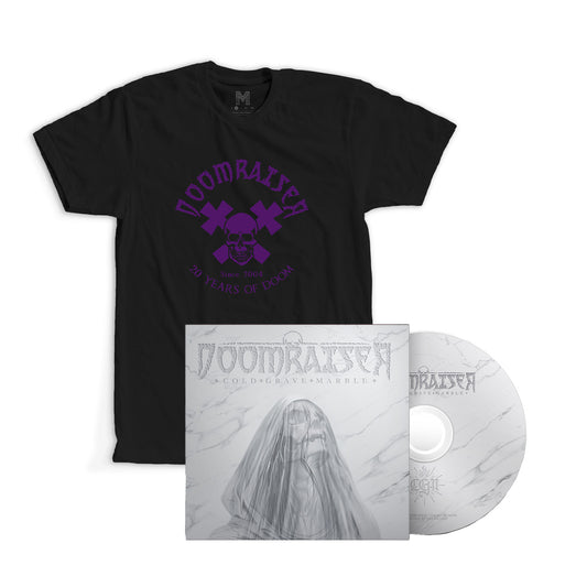 Doomraiser "Cold Grave Marble" cd digipack + tee purple logo bundle