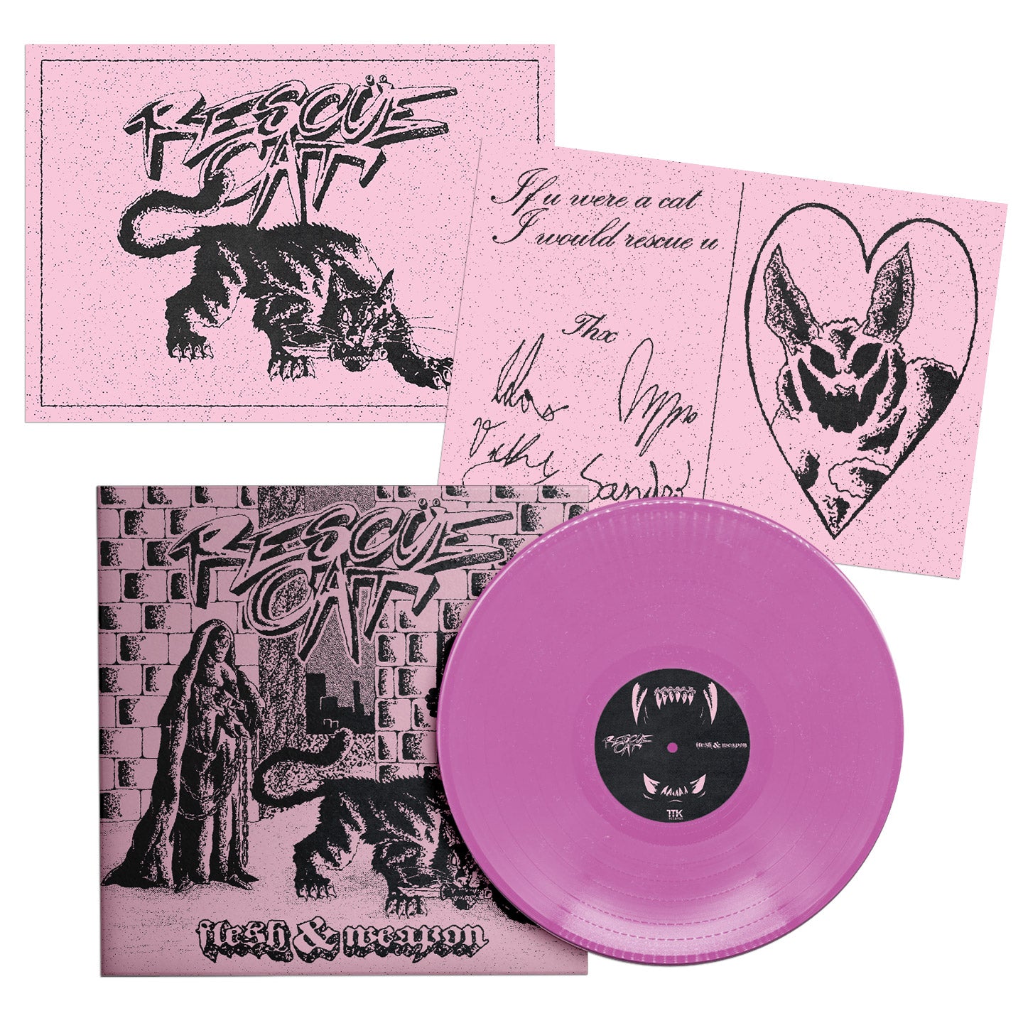 Rescue Cat - Flesh & Weapon - pink vinyl Valentine Special (Limited Edition)