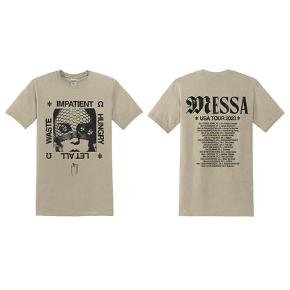 Messa - Tan Impatient Tour Shirt Black Ink