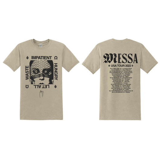 Messa - Tan Impatient Tour Shirt Black Ink