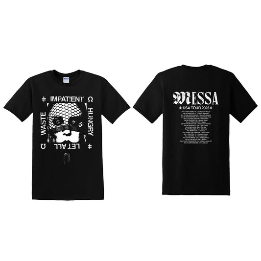 Messa - Impatient Black Tour Shirt White Ink