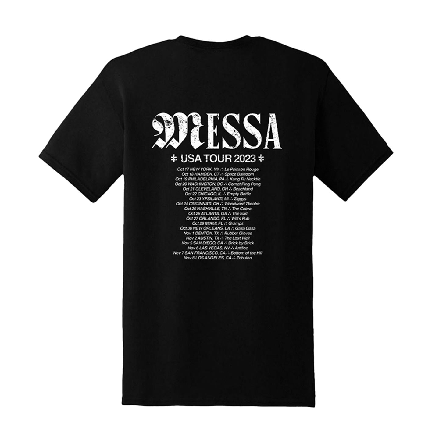 Messa - Impatient Black Tour Shirt White Ink